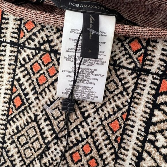 BcbgMAXAZRIA skirt stretchy bodycon boho tan brown orange formal luxury - Picture 4 of 10
